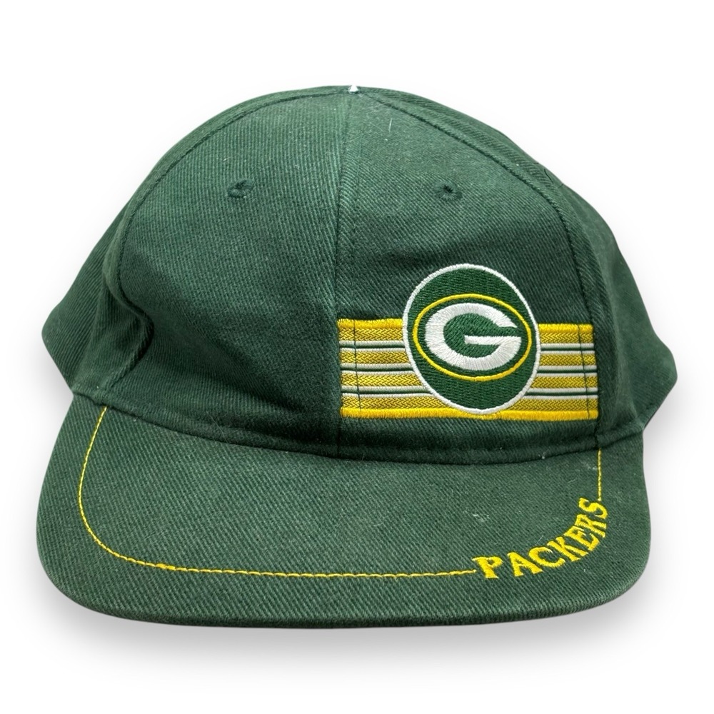Vintage 90s Green Bay Packers Snapback Hat, Green NFL Cap Boys Logo 7